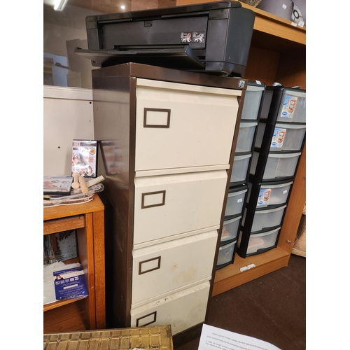 340 - LARGE METAL FILING CABINET AND Epson Stylus photo printer 1500W