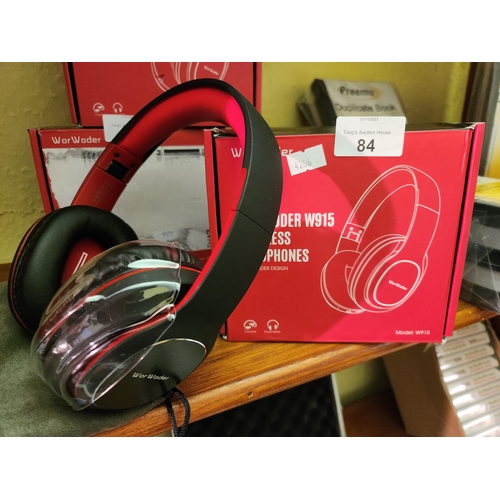 84 - BRAND NEW. 
WORWODER W915 WIRELESS HEADPHONES.