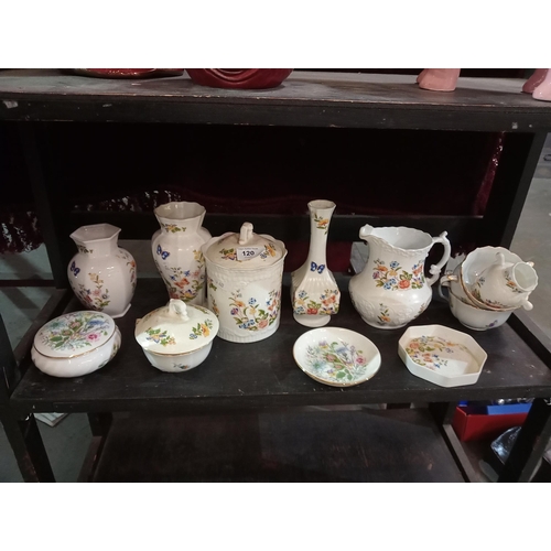 120 - Large collection of very pretty Aynsley And Meissen China including covered trinket dish, vases, jug... 