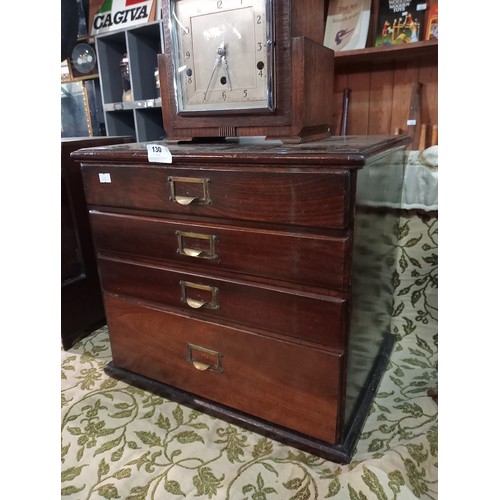 130 - Lovely vintage wooden canteen chest complete with bronze and rosewood cutlery, over 150 items includ... 