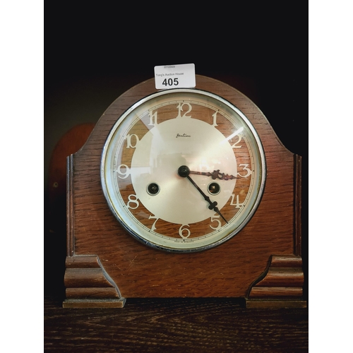 405 - Art deco wooden cased mantle clock