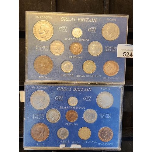 524 - 2 x Great Britan George VI coin sets