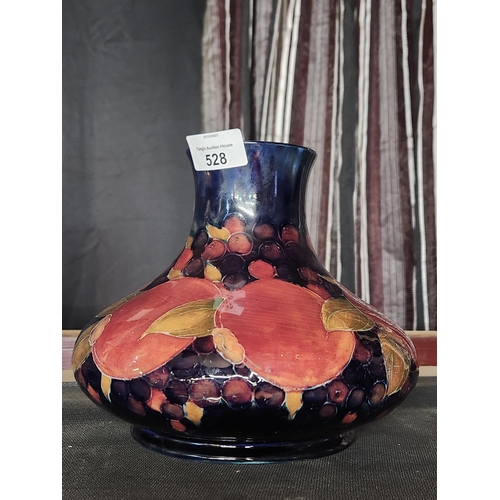 528 - Large Modern Flower and plums Moorcroft vase Mint condition
19 cm tall