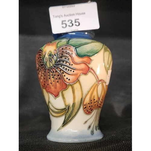 535 - Small Modern Moorcroft vase mint condition