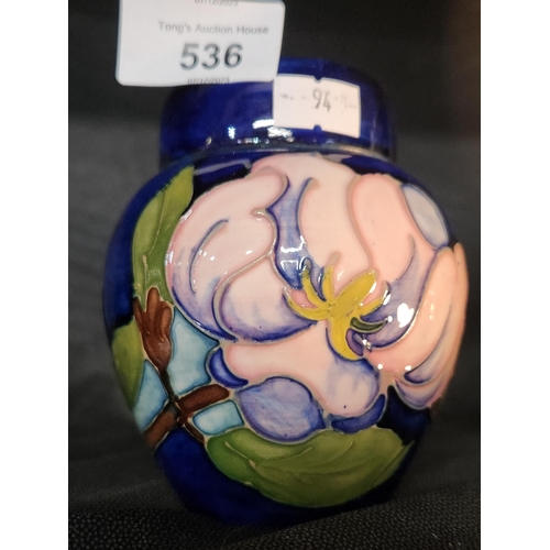 536 - 'Blue Magnolia' small lidded ginger jar Moorcroft