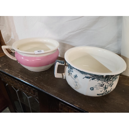 825 - 2 Antique pots both with repairs