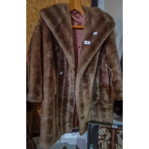 47 - Sister Minquilla faux fur coat, unsized but approx 48