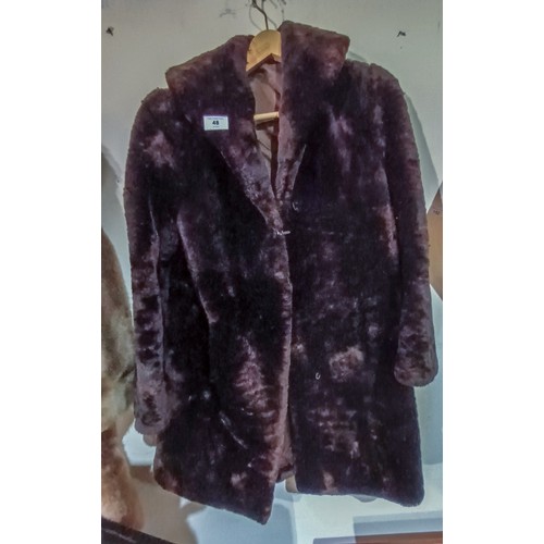 48 - Dark brown fur coat