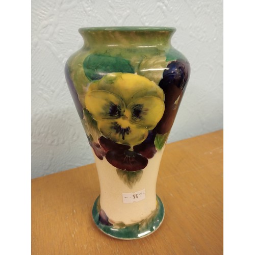 530 - Signed William Moorcroft white pansy bluster vase
19 cm tall