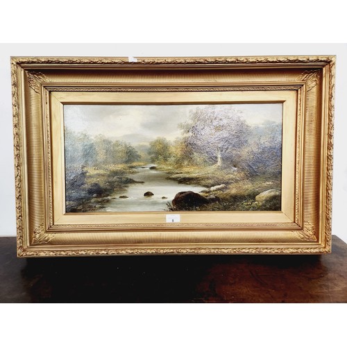 8 - Gorgeous oil painting of a river scene signed by R Marshall, in a lovely ornate frame
80 x 54 cm.