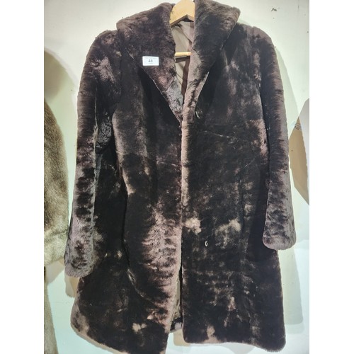 48 - Dark brown fur coat