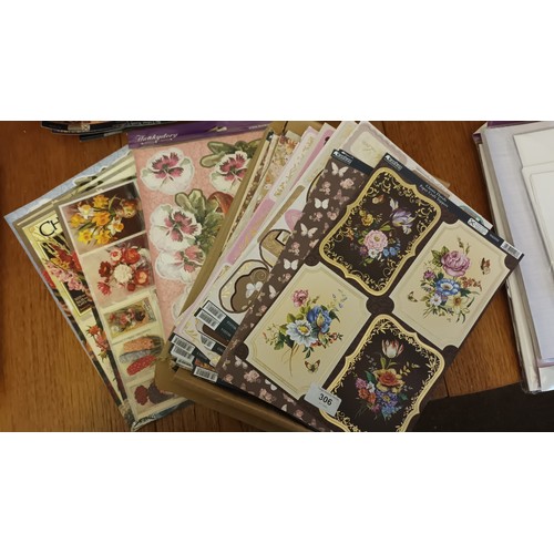 306 - Gorgeous floral card making kits from Kanban and Hunkydory, with decorative backing cards, die cut t... 