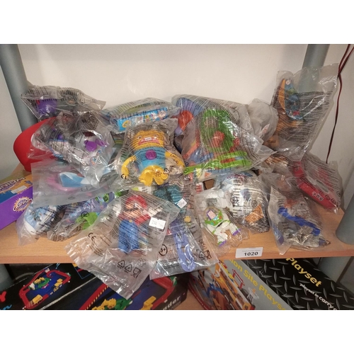 1020 - Large selection of bagged Happy Meal and other toys including Winnie the Pooh, The Croods and many m... 