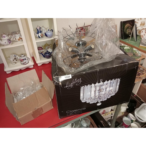 1220 - Brand new in box Clarence chandelier pendant light fitting