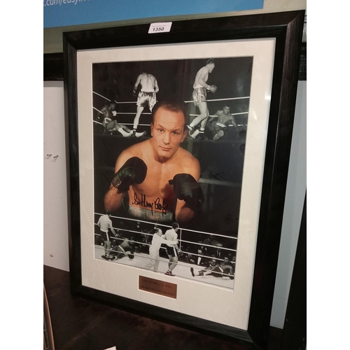 1350 - Framed SIR HENRY COOPER, BRITISH BOXING LEGEND signed picture.