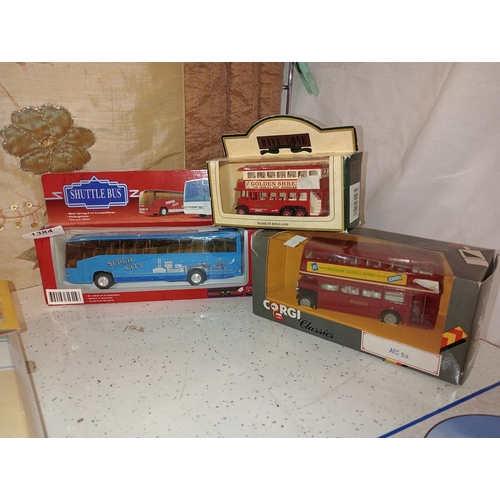 1384 - 3 model Corgi boxed buses