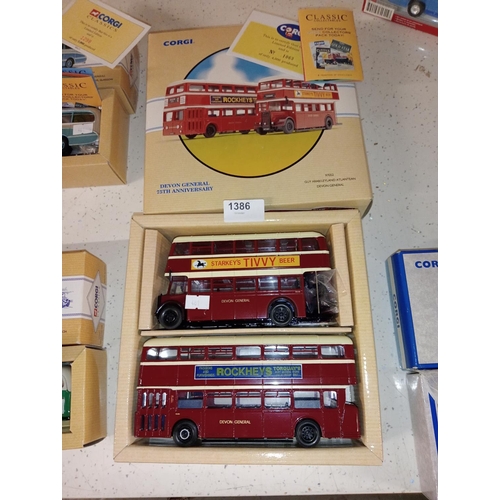 1386 - Boxed as new Corgi devon General boxed buses mint condition