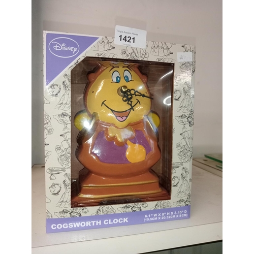 1421 - BRAND NEW DISNEY COGSWORTH CLOCK.