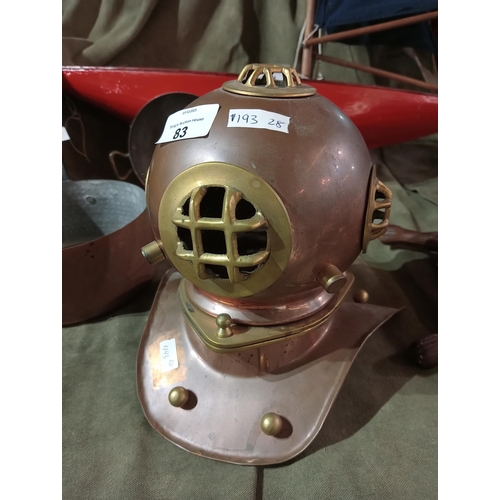 83 - Copper and brass model diver's helmet