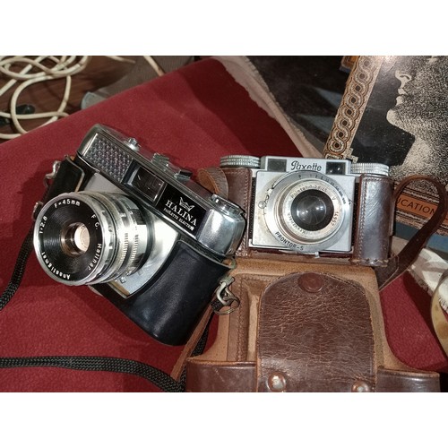 90 - 2 x vintage cameras including HALINA PAULETTE CAMERA AND PAXETTE CAMERA.