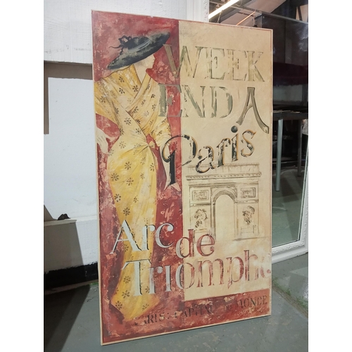 199 - Large wooden printed board depicting 