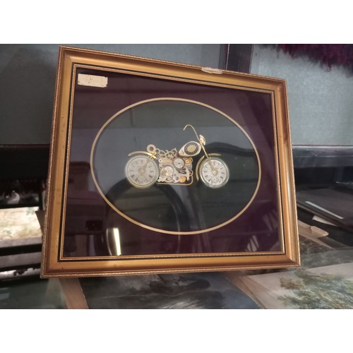 218 - Fabulous motorcycle memorabilia of a BSA signed metal plaque on a Dunlop Racing tyre plus hand made ... 