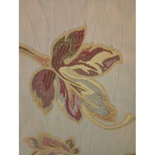 228 - High quality very large set of fully lined floral embossed curtains.
Each curtain is approx 180 widt... 