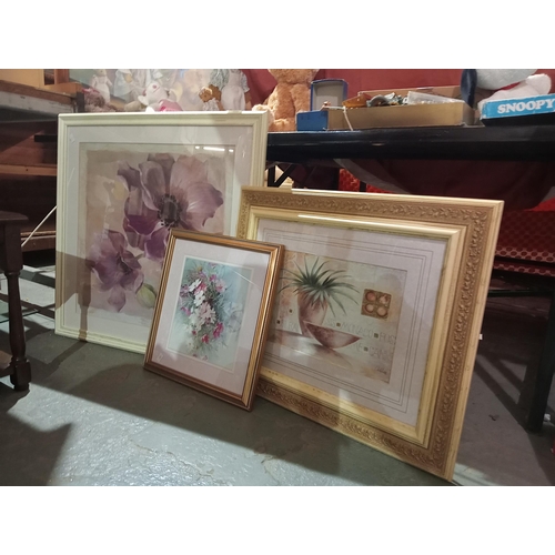 266 - 3 lovely framed and glazed  floral art prints