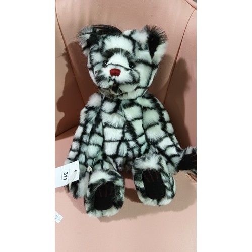 311 - Chequers, the fabulous black and white geometrically patterned Charlie Bear. Issued in 2016 and stan... 