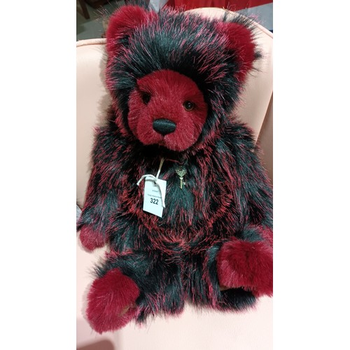 322 - Together, a gorgeous deep red bear with tags, from Charlie Bears Secret Collection. He was issued in... 