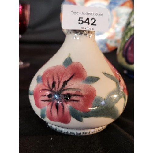 542 - Small Moorcroft /Cobridge floral Squat vase