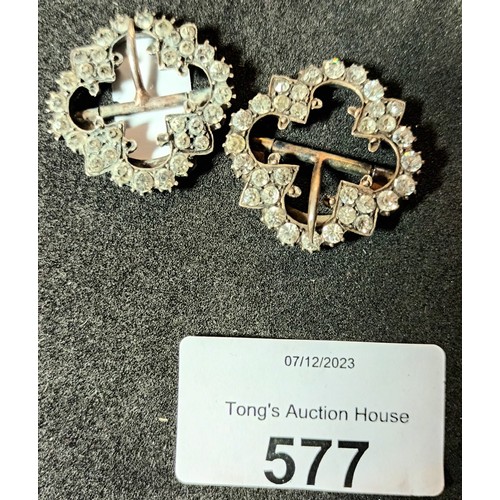 577 - Matching antique French Buckles