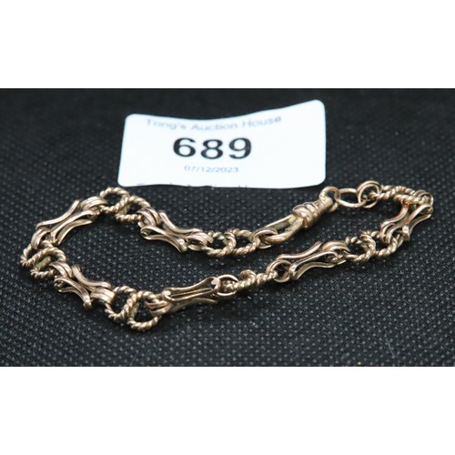 689 - 8.28g! 18cm Antique Gorgeous 9ct rose gold bracelet in wooden presentation box