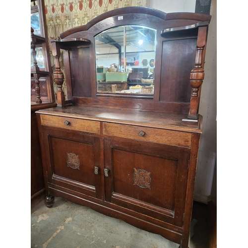 780 - Beautifully simple late Victorian mirrored backed side board 4ft wide