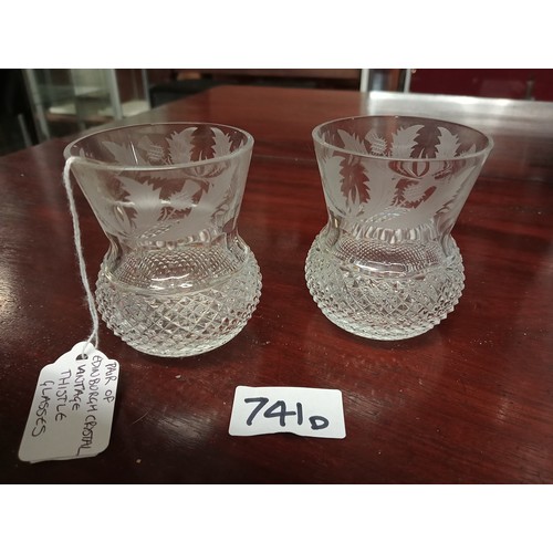 741D - Pair of Edinburgh crystal Vintage Thistle glasses