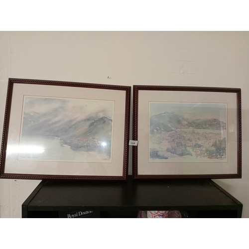 1228 - 2 lovely framed and glazed water colour paintings