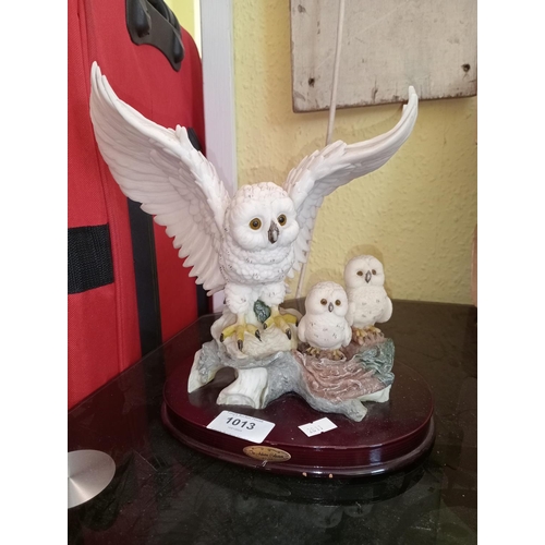 1013 - LARGE OWL ORNAMENT WITH LOVELY DETAIL. APPROX 27CM HEIGHT