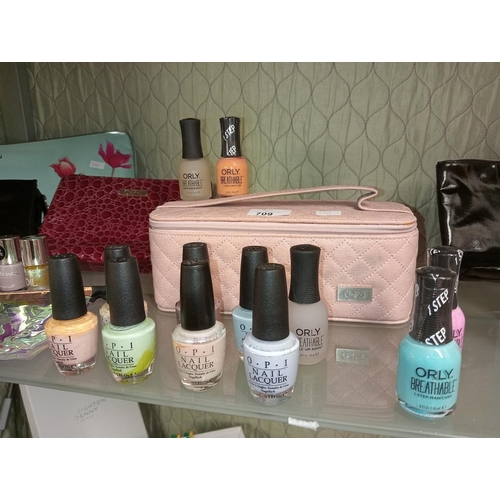 709 - LARGE COLLECTION BRAND NEW OPI NAIL LAQUERS AND OPI NAIL VARNISH BAG