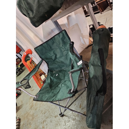 427 - A pair of fold up collapsible garden chairs camping chairs