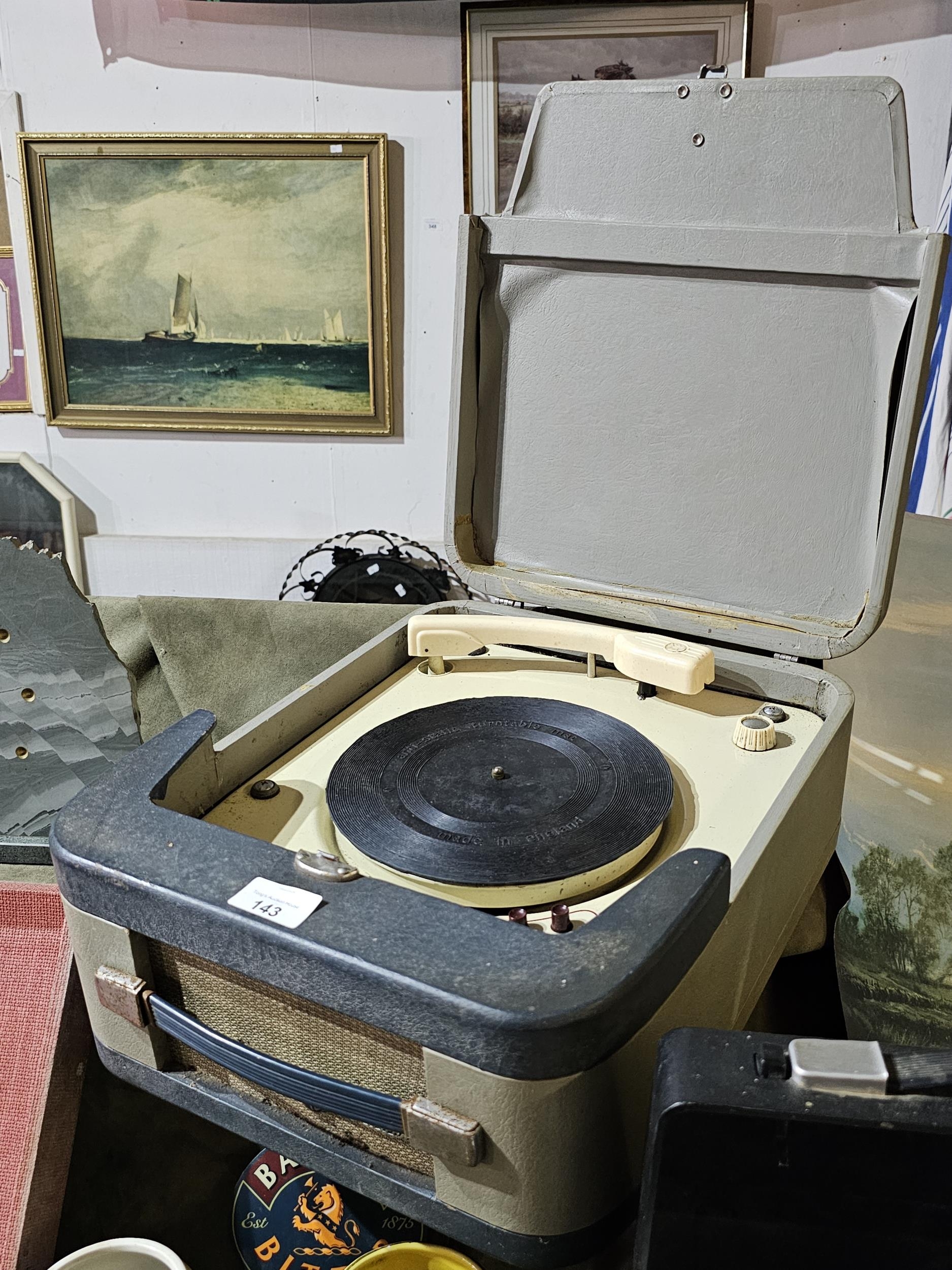 Wonderful vintage Pye Transistor portable 3 speed record player