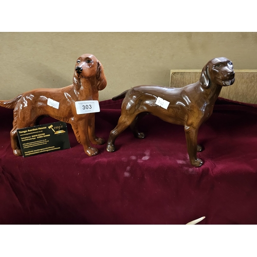 303 - Coopercraft red setter dog figurine together with a second Coopercraft dog figurine