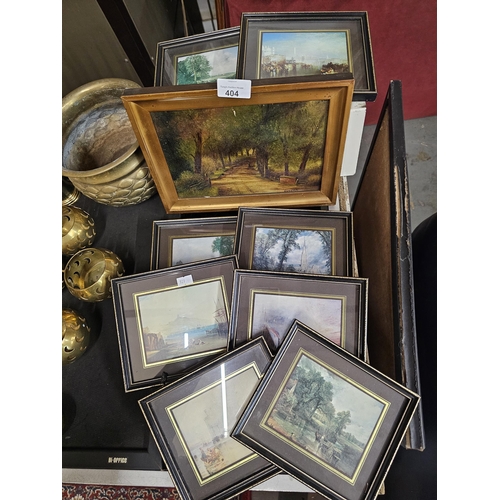 404 - Lovely selection of smaller framed and glazed prints of country and coastal scenes together with an ... 