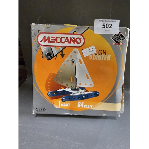 502 - MECCANO BUILDING TOY 64 PART DESIGN STARTER ; BOXED UNOPENED