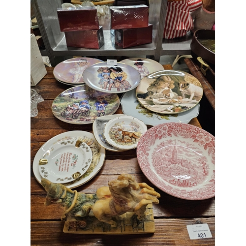 507 - LARGE JOB LOT VINTAGE COLLECTABLE PLATES (LEONARDO COLLECTION, PEARS, FOX, STAFFORDSHIRE IRONSTONE) ... 