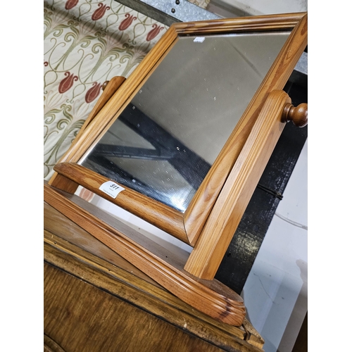 511 - SMALL PINE SWINGING TABLE TOP DRESSING TABLE MIRROR