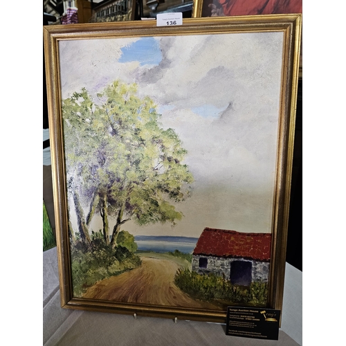 136 - Original framed painting by local artist Noel Green, dated 1989