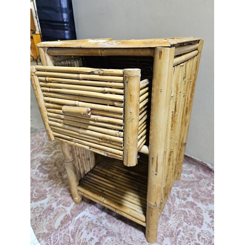 24 - Small bamboo cabinet with drawer