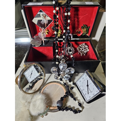 368 - Large collection of modern and vintage costume jewellery  in vintage musical jewellery box.