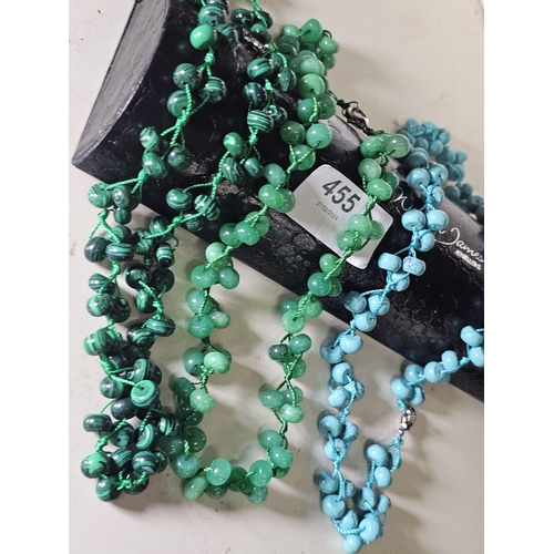 455 - 3 semi precious bead necklaces