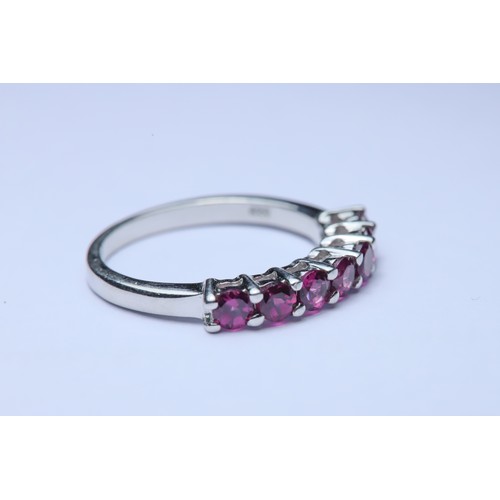 457 - Two sterling silver rings, size L/M. One Rajasthan garnet & White Topaz, the other 1.02ct Rhodolite ... 